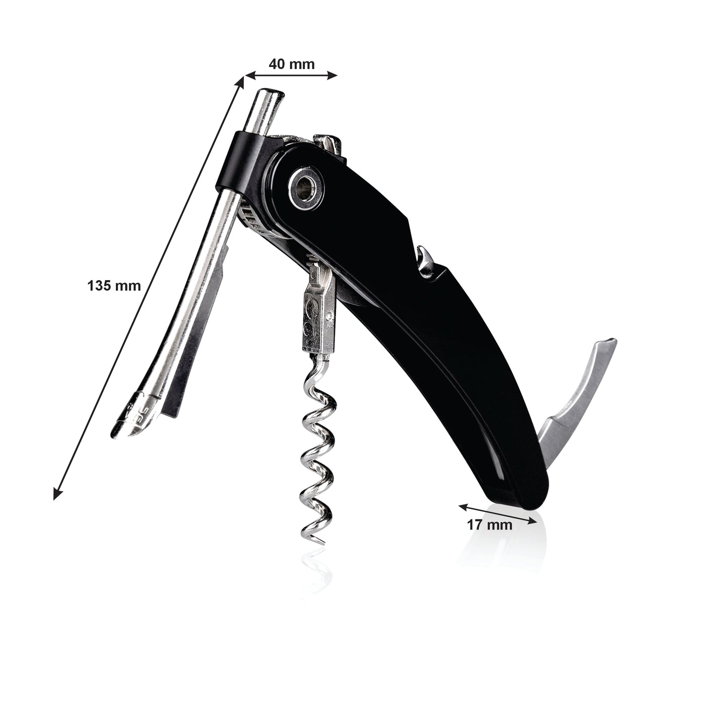 VACU VIN BLACK SINGLE PULL CORKSCREW