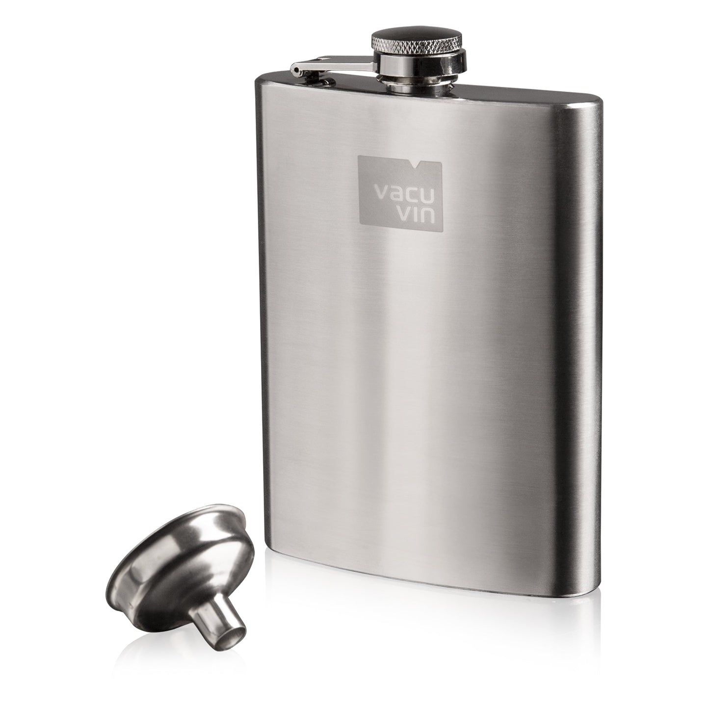VACU VIN HIP FLASK & FUNNEL STAINLESS STEEL, (240ML)