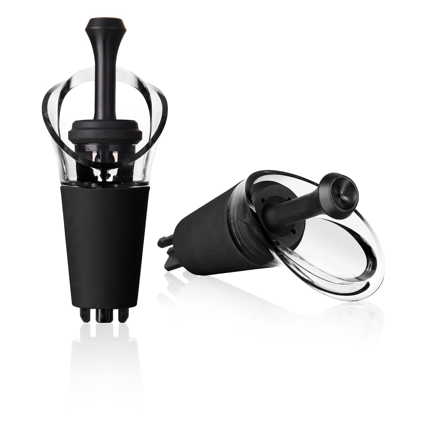 VACU VIN WINE SERVER & STOPPER BLACK, 2PCS