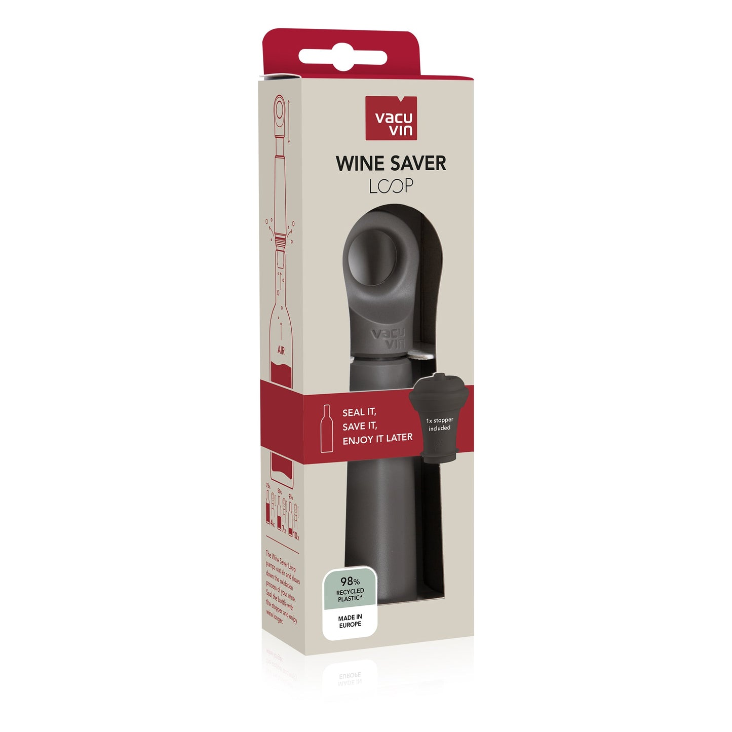VACU VIN WINE SAVER LOOP (GRAPHITE)New