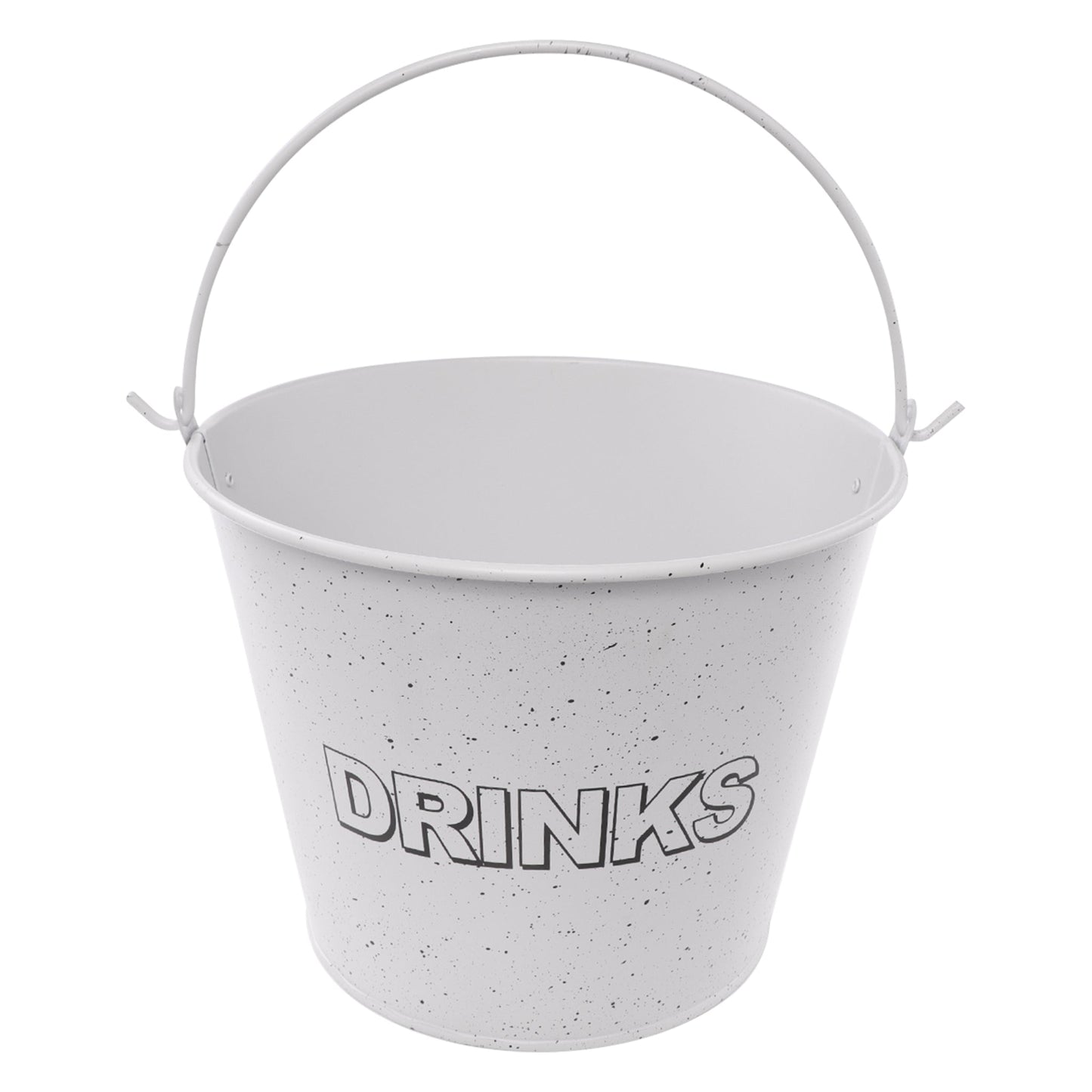 BAR BUTLER ICE BUCKET WITH HANDLE WHITE AND MOTTLED BLACK, 5LT