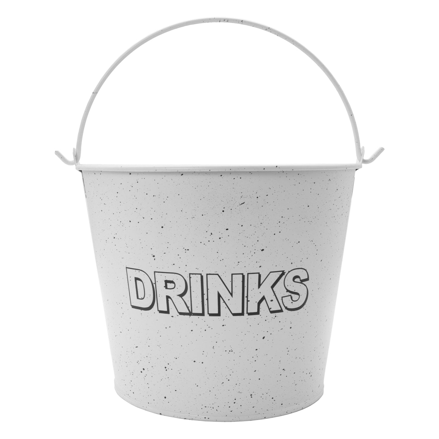 BAR BUTLER ICE BUCKET WITH HANDLE WHITE AND MOTTLED BLACK, 5LT