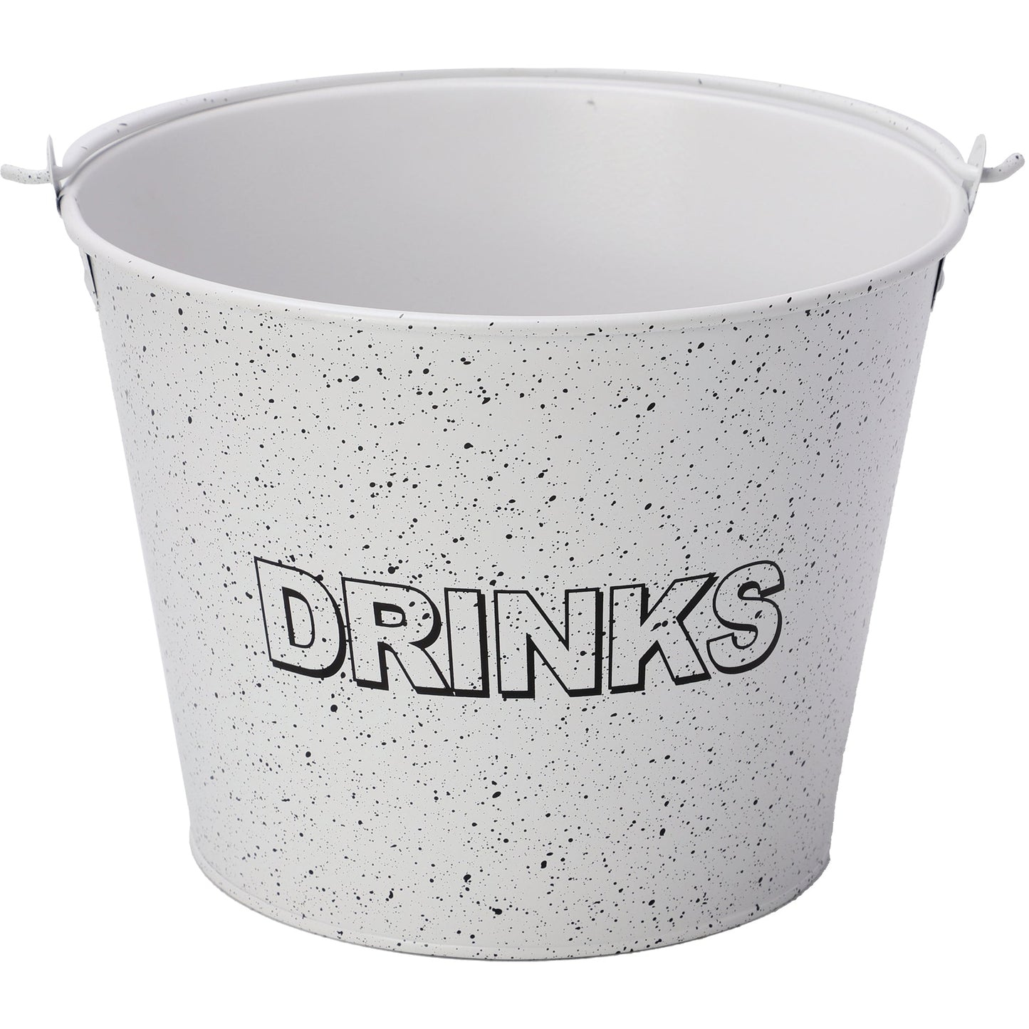 BAR BUTLER ICE BUCKET WITH HANDLE WHITE AND MOTTLED BLACK, 5LT