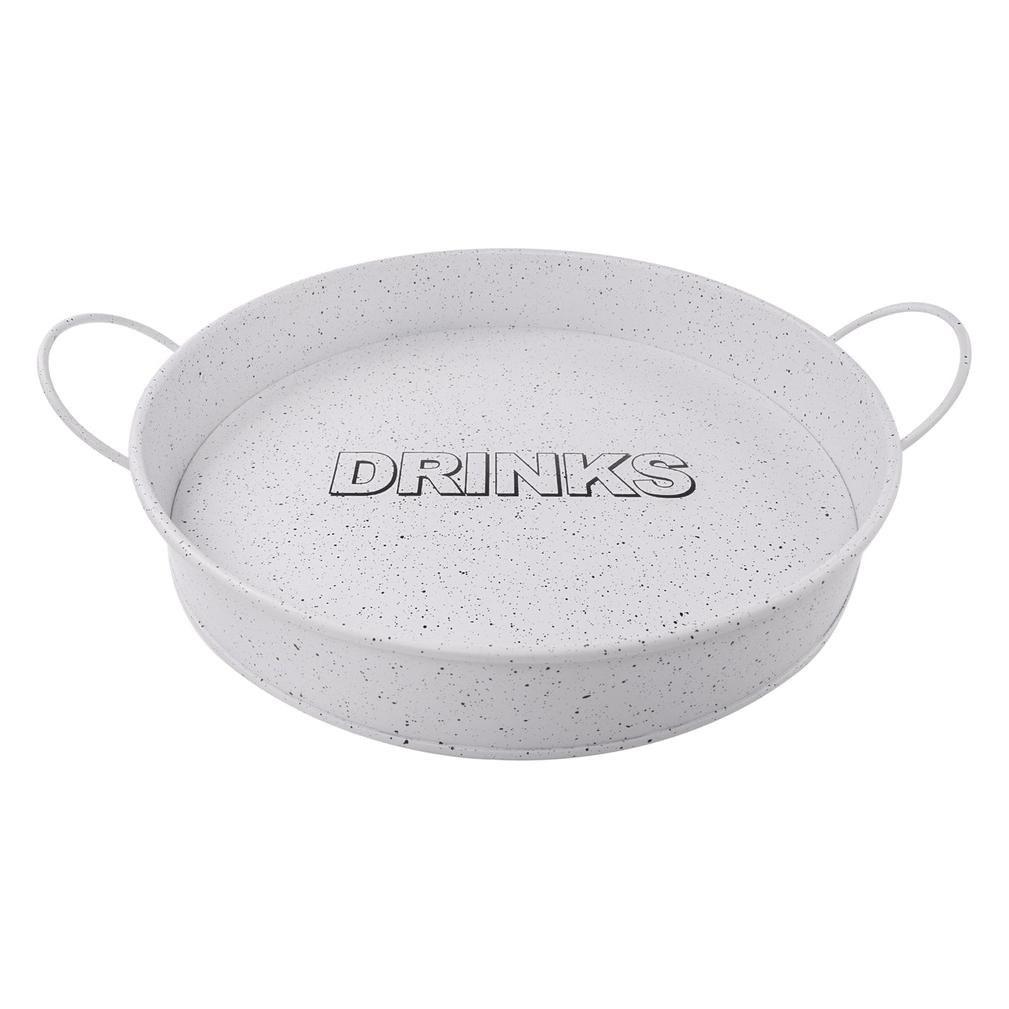 BAR BUTLER BAR TRAY WHITE AND MOTTLED BLACK