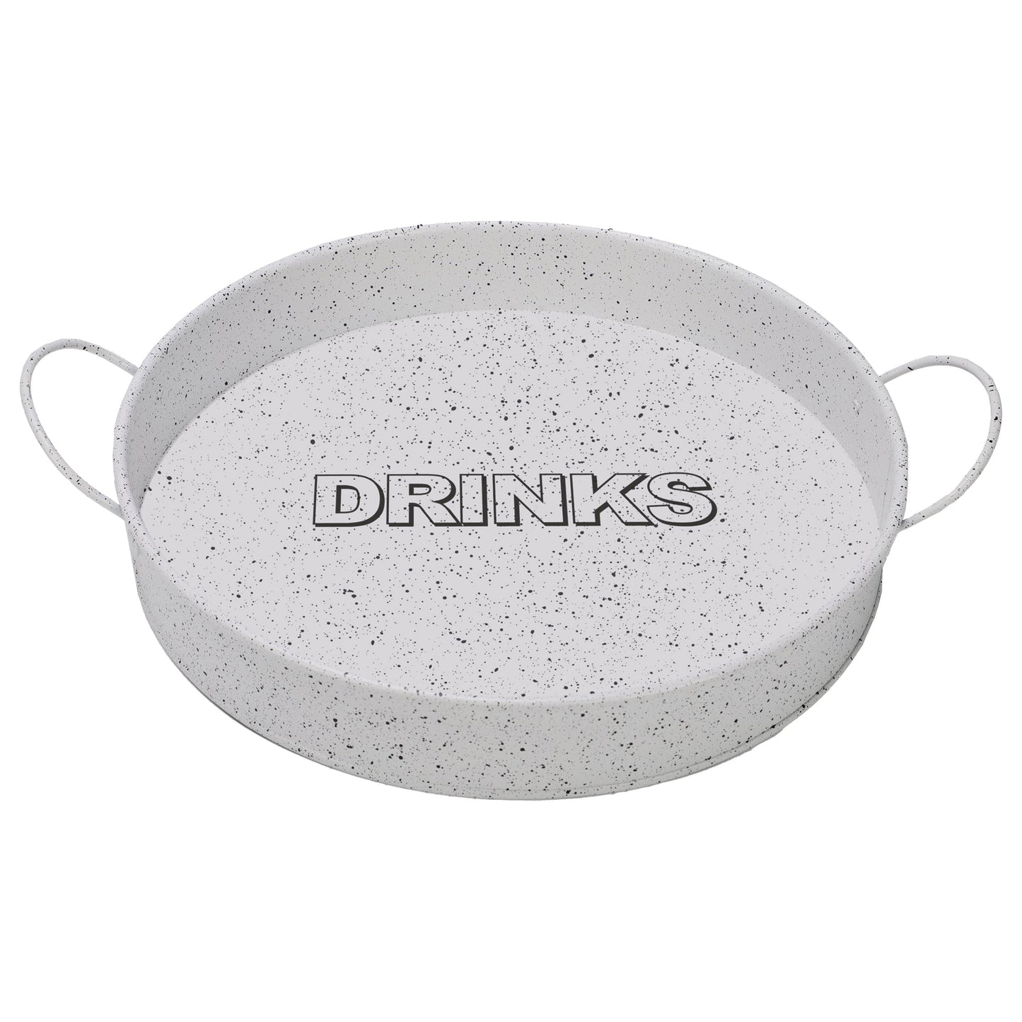 BAR BUTLER BAR TRAY WHITE AND MOTTLED BLACK