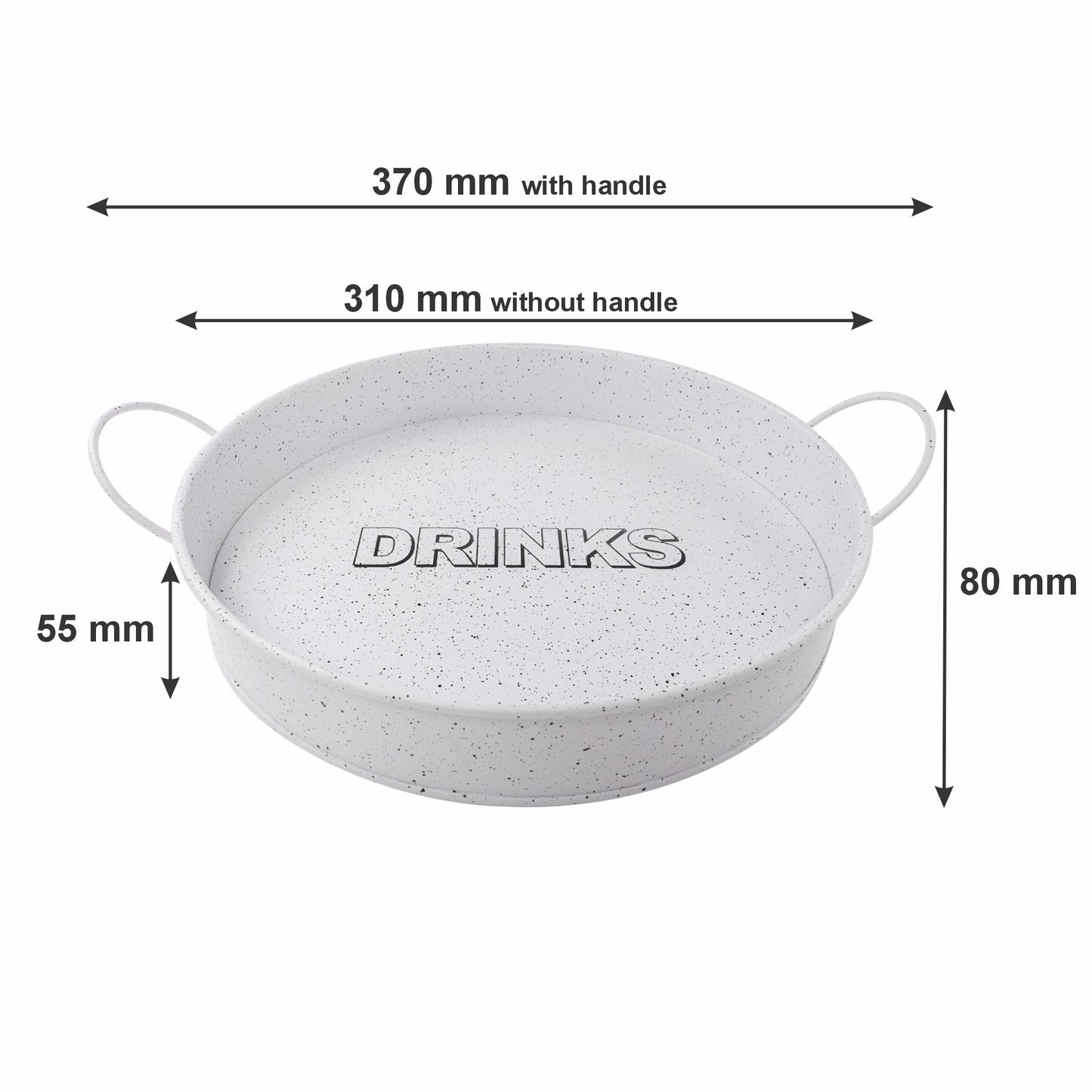 BAR BUTLER BAR TRAY WHITE AND MOTTLED BLACK