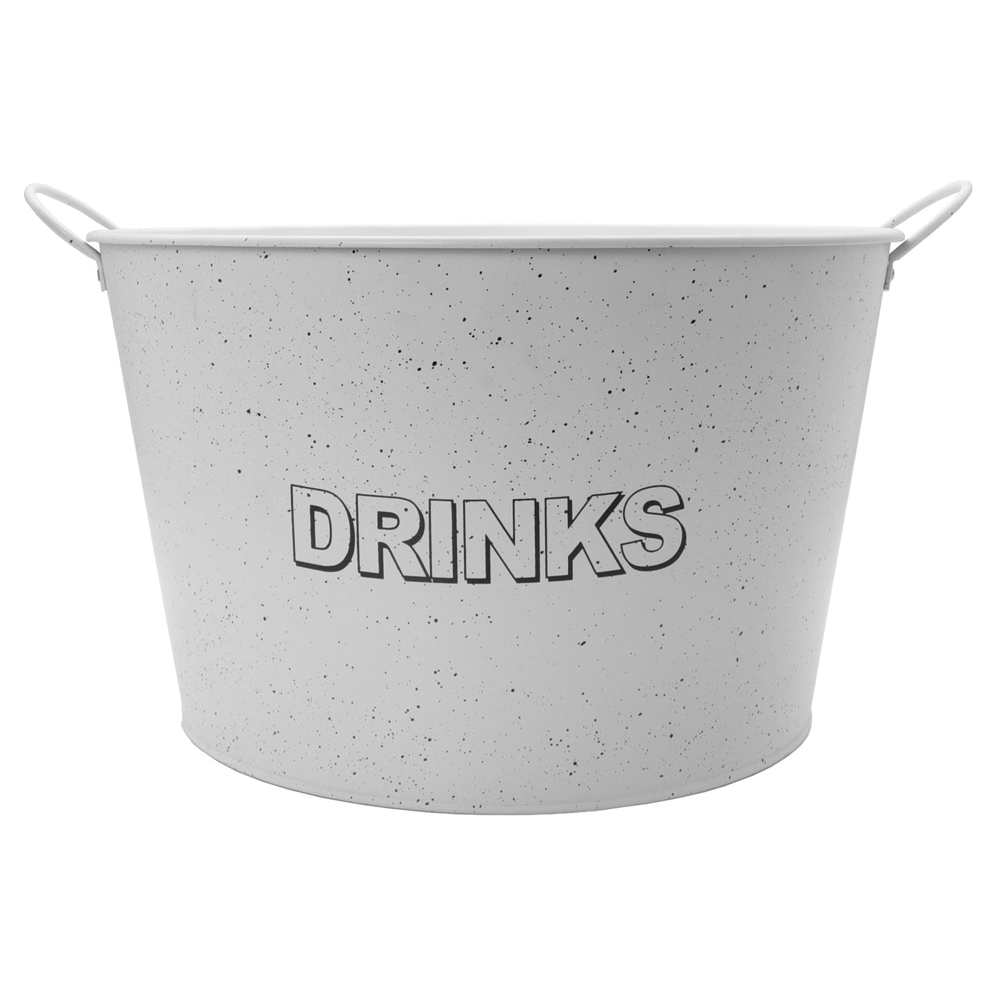 BAR BUTLER WINE BUCKET WITH HANDLES WHITE MOTTLED BLACK 18LT ON BLACK STAND