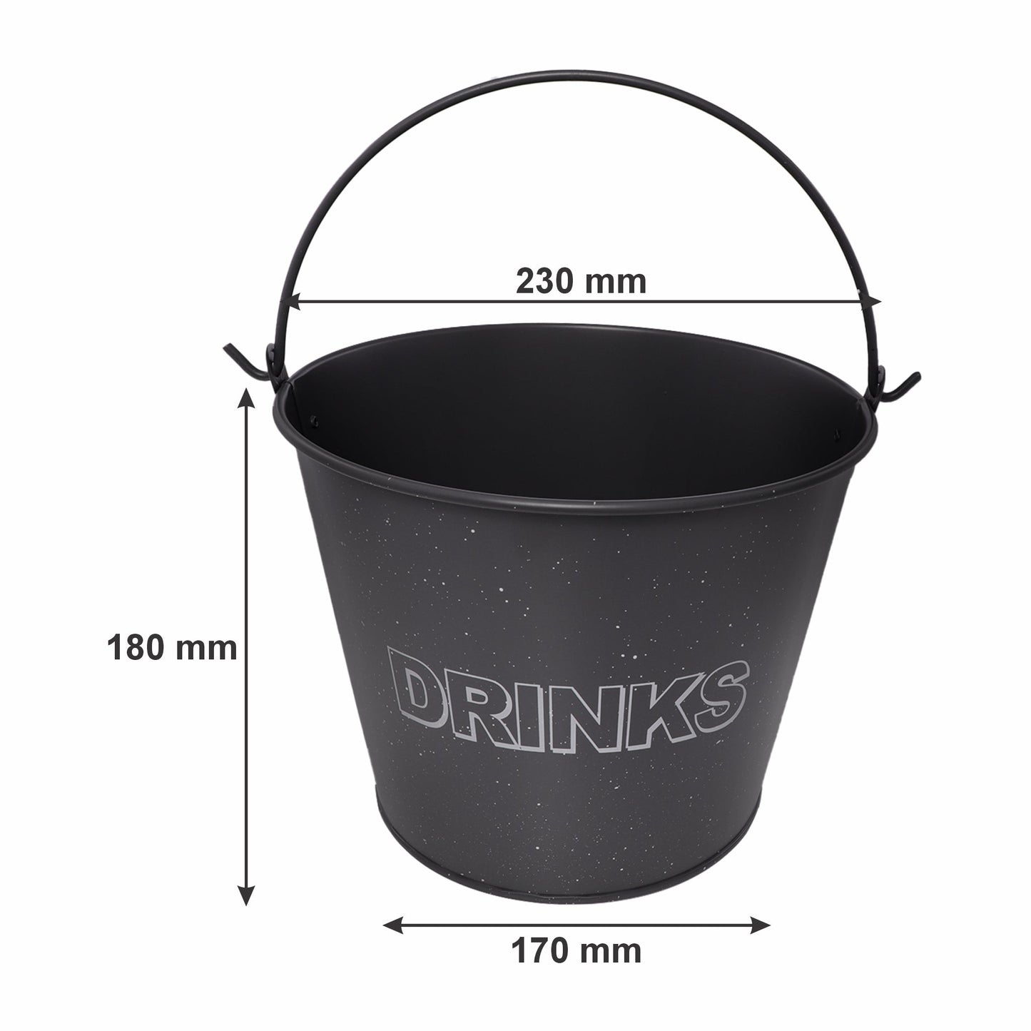 BAR BUTLER ICE BUCKET WITH HANDLE GREY AND MOTTLED WHITE, 5LT