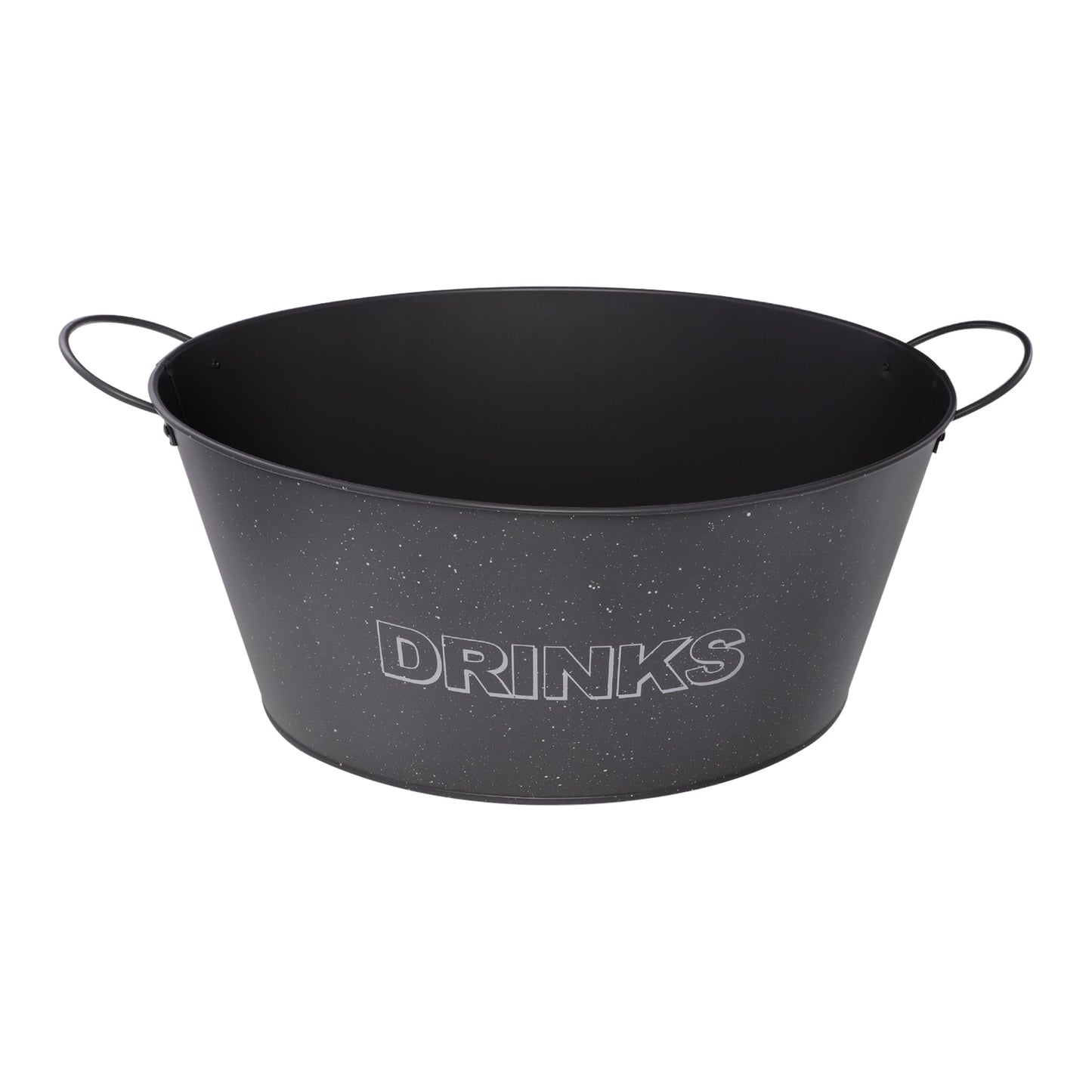 BAR BUTLER OVAL WINE TUB WITH HANDLES GREY AND MOTTLED WHITE, 13LT
