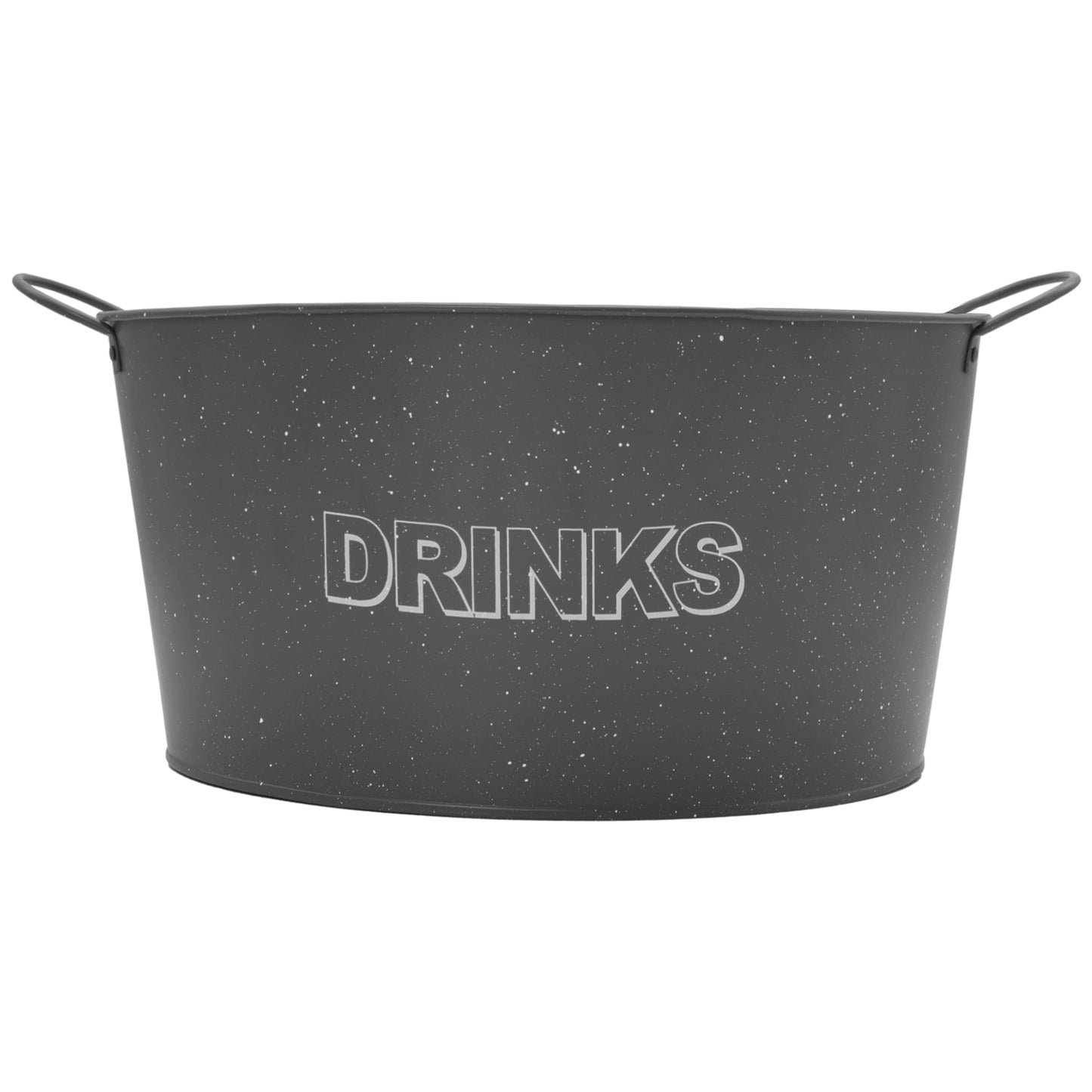 BAR BUTLER OVAL WINE TUB WITH HANDLES GREY AND MOTTLED WHITE, 13LT