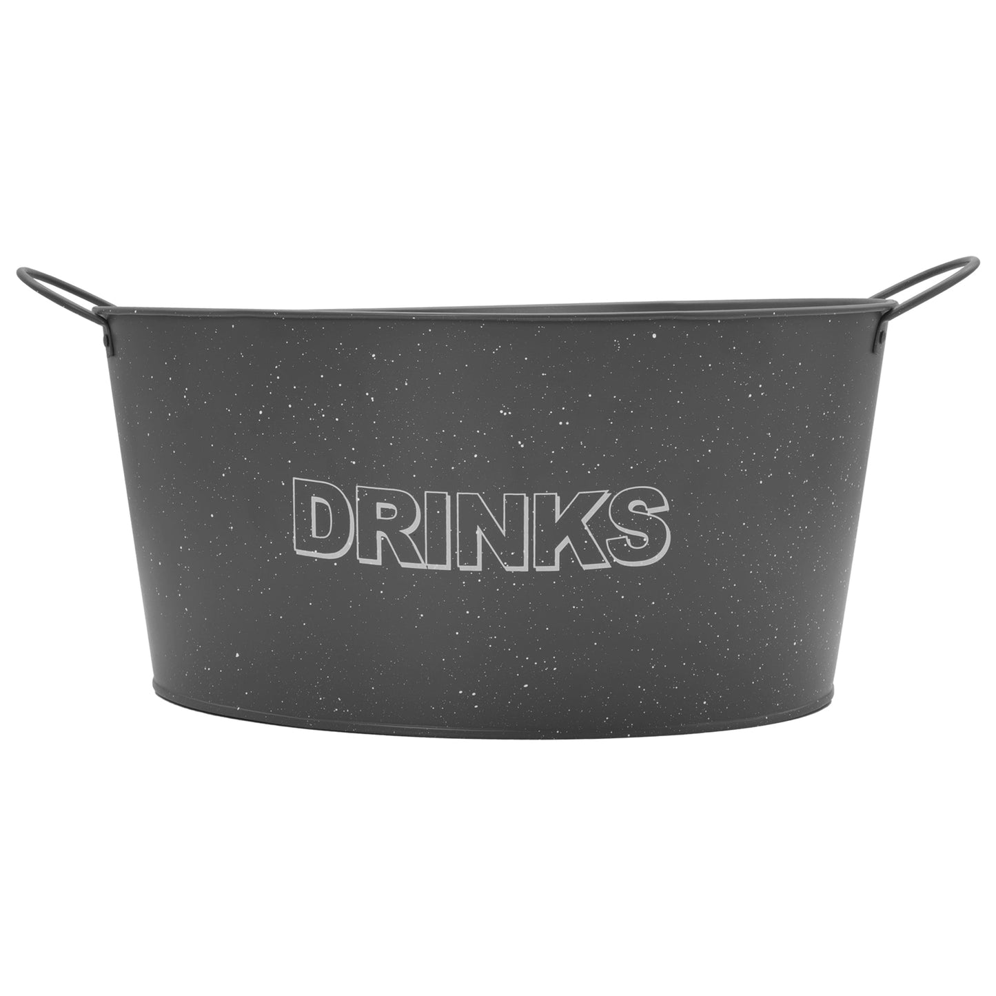 BAR BUTLER OVAL WINE TUB WITH HANDLES GREY AND MOTTLED WHITE, 13LT