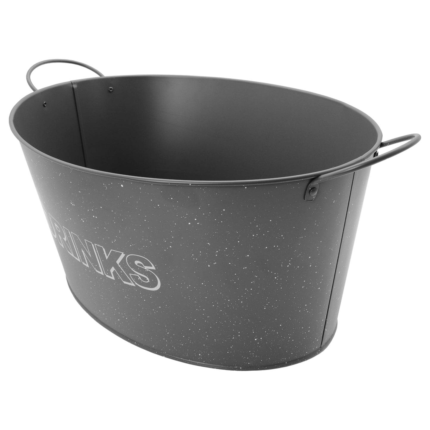 BAR BUTLER OVAL WINE TUB WITH HANDLES GREY AND MOTTLED WHITE, 13LT