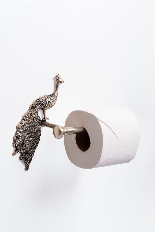 Toilet Paper Holder Peacock Antique Pewter – view 2