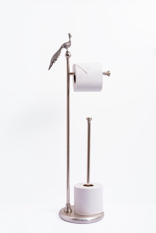 Toilet Paper Holder Organiser Peacock Antique Pewter – view 2