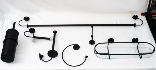 Towel Rail Matt Black Slimline – view 2