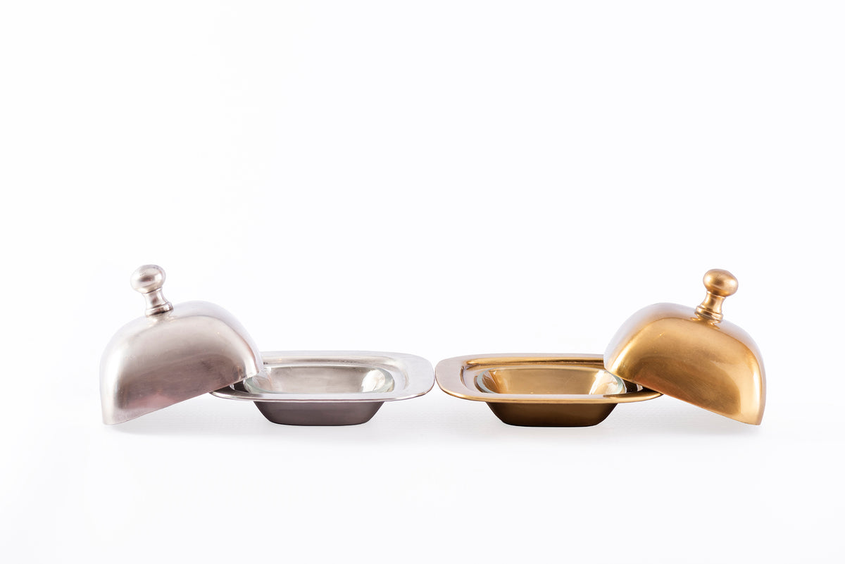 Butter Dish Kings Mini Antique Brass – view 4