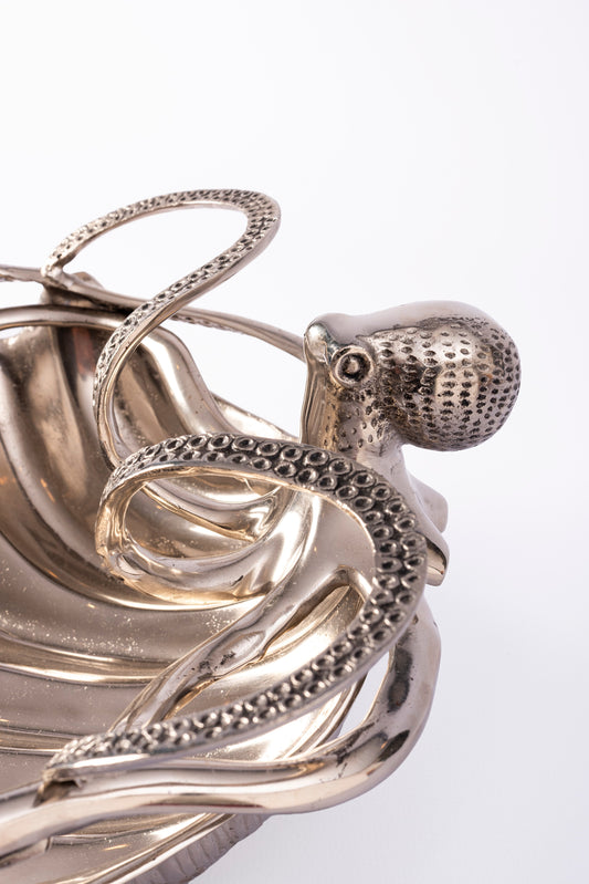 Shell Bowl Octopus Antique Silver – view 2