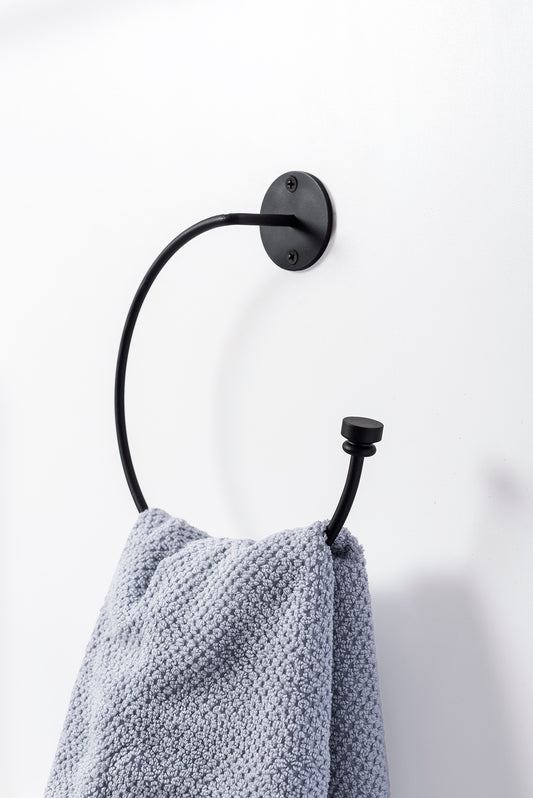 Towel Ring Matt Black Slimline – view 2