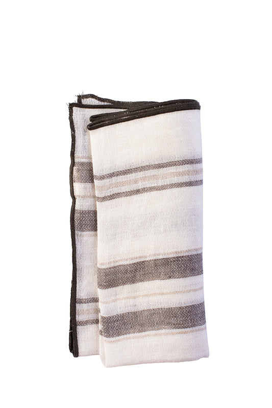 Napkin Ivory Grey Stripe – view 2