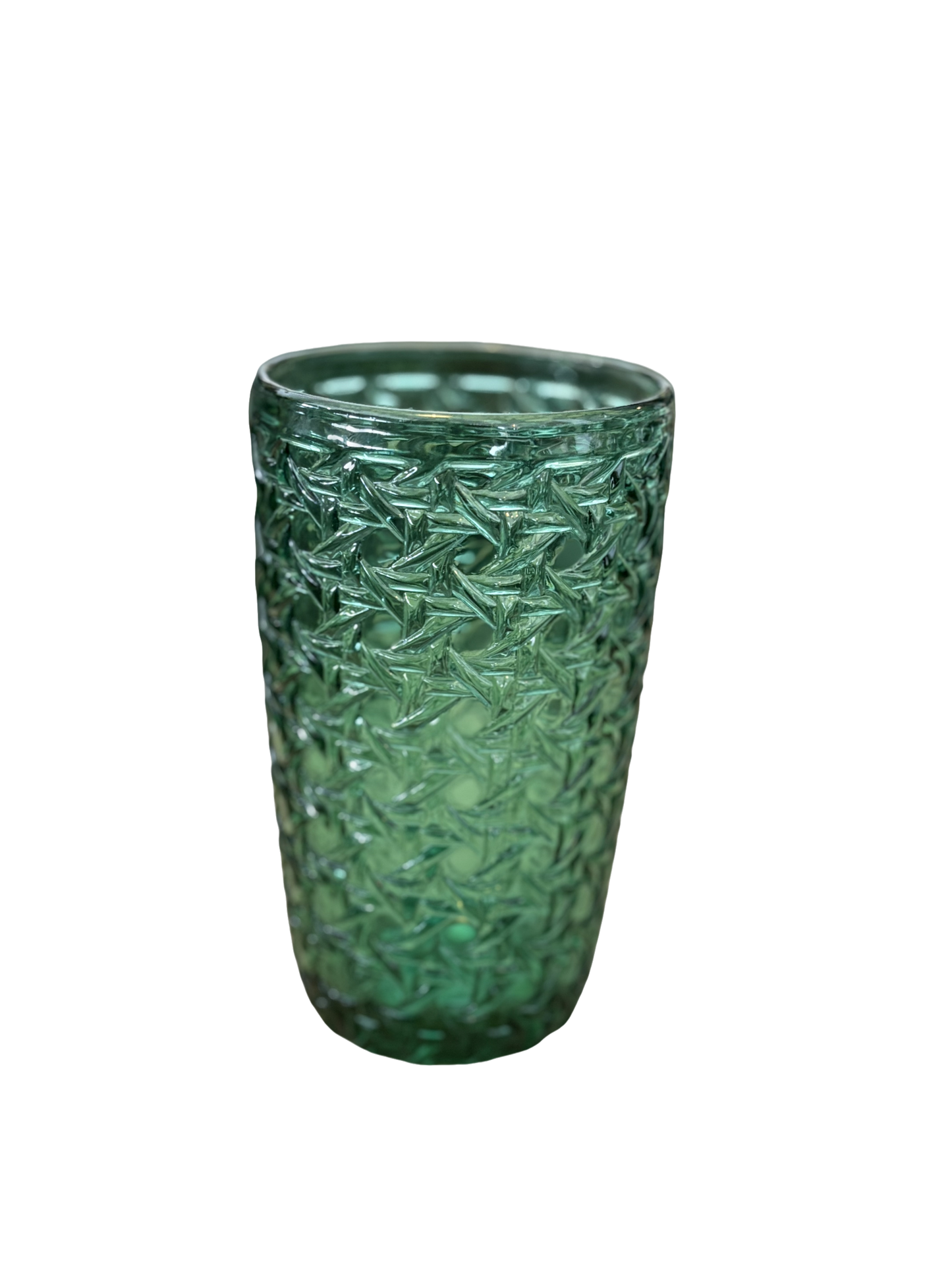 Green Weave High Ball Glass