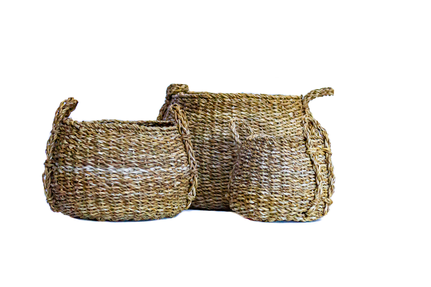 Small Dim Jhuri Seagrass Basket with Handles