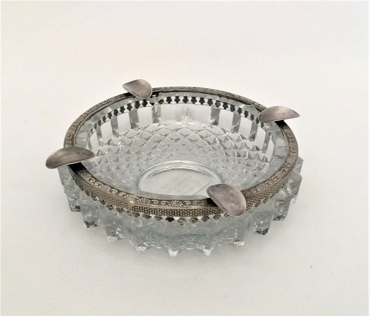 Ashtray Crystal Round Large