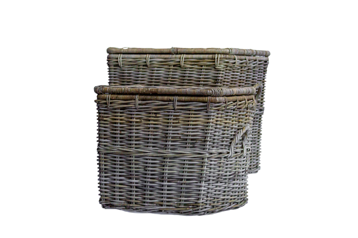 Large Rattan Chest with Handles