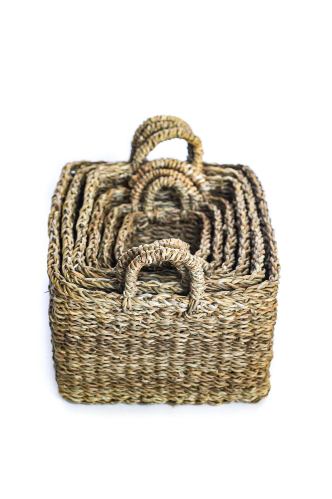XS Seagrass Rectangular Kitchen Basket With Top Handles