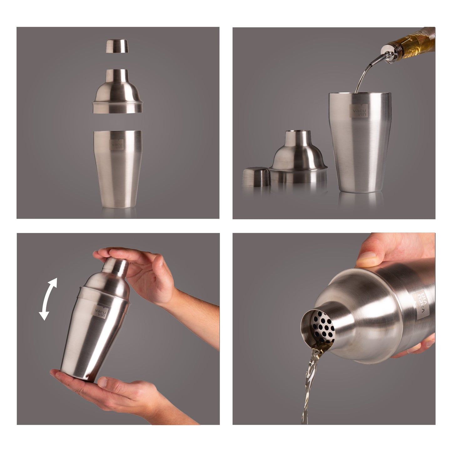 VACU VIN COCKTAIL SHAKER STAINLESS STEEL, 550MLNew