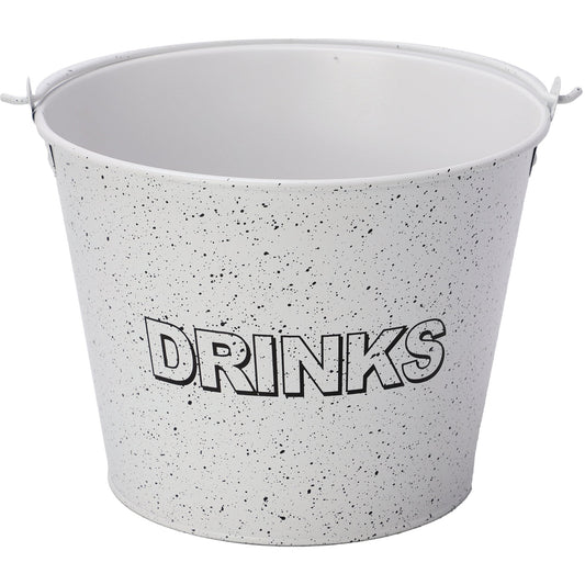 BAR BUTLER ICE BUCKET WITH HANDLE WHITE AND MOTTLED BLACK, 5LT
