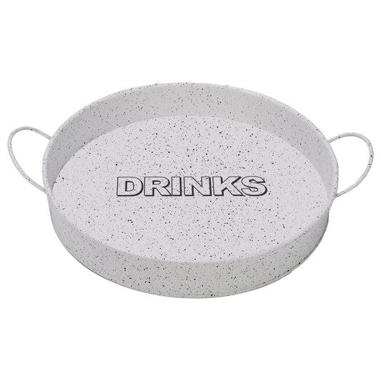 BAR BUTLER BAR TRAY WHITE AND MOTTLED BLACK