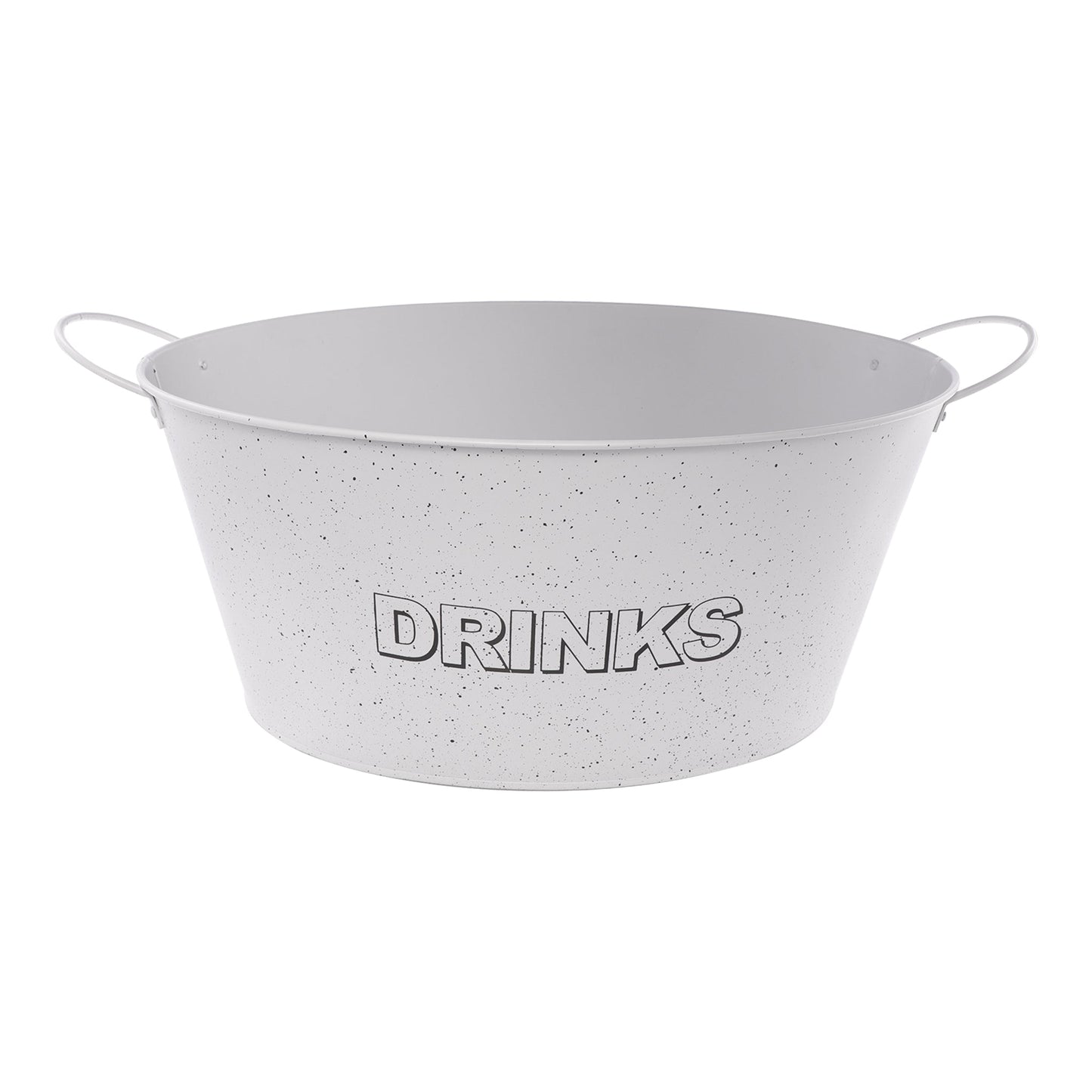 BAR BUTLER OVAL WINE TUB WITH HANDLES WHITE AND MOTTLED BLACK, 13 LT