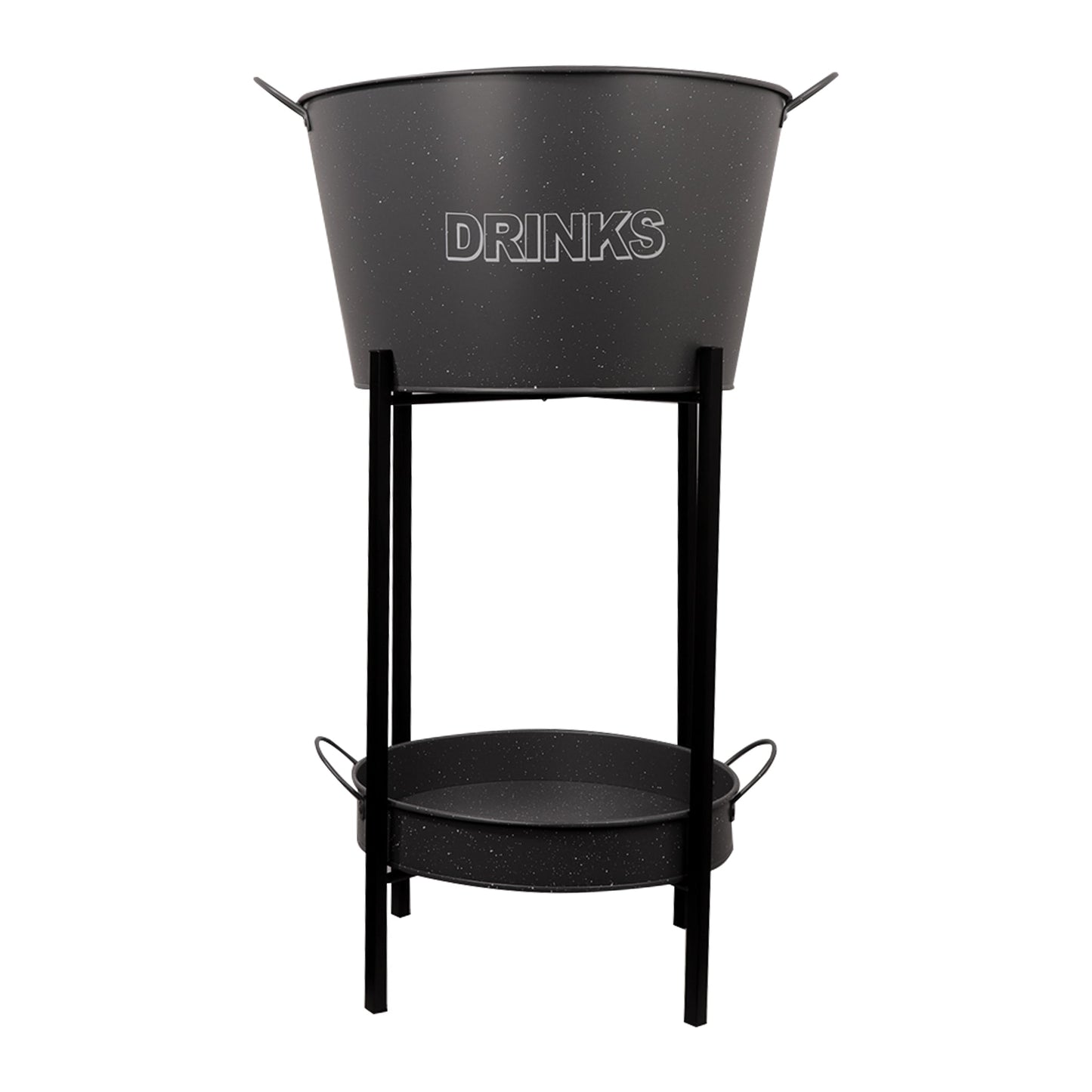 BAR BUTLER WINE BUCKET WITH HANDLES GREY AND MOTTLED WHITE 18LT ON BLACK STAND