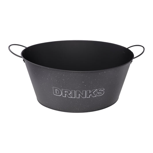 BAR BUTLER OVAL WINE TUB WITH HANDLES GREY AND MOTTLED WHITE, 13LT