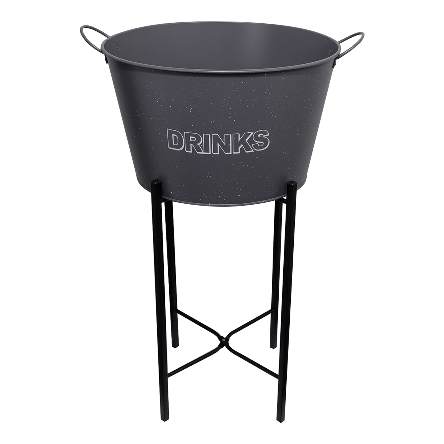 BAR BUTLER WINE BUCKET WITH HANDLES GREY AND MOTTLED WHITE 18LT ON BLACK STAND