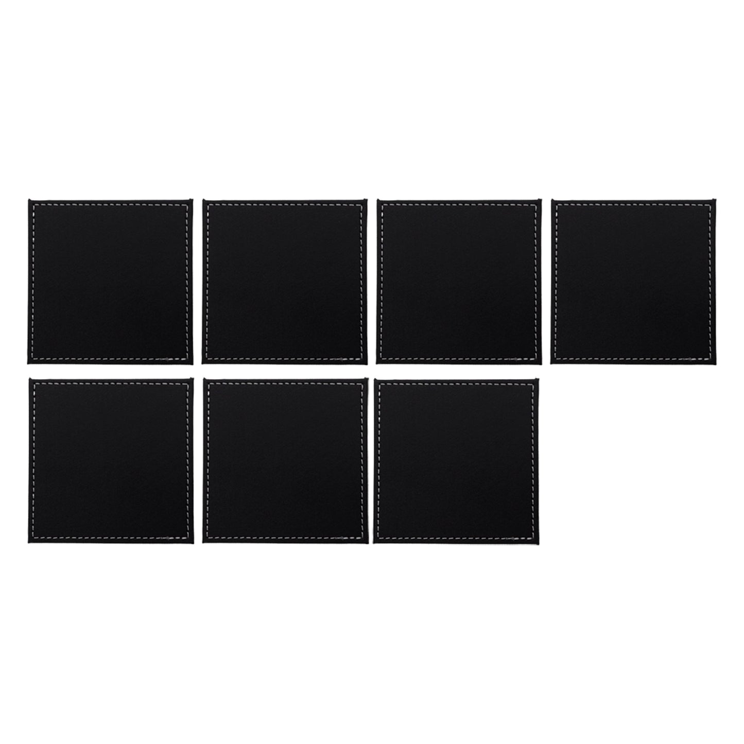 BAR BUTLER SQUARE LEATHERETTE COASTERS IN HOLDER 7 PIECE SET