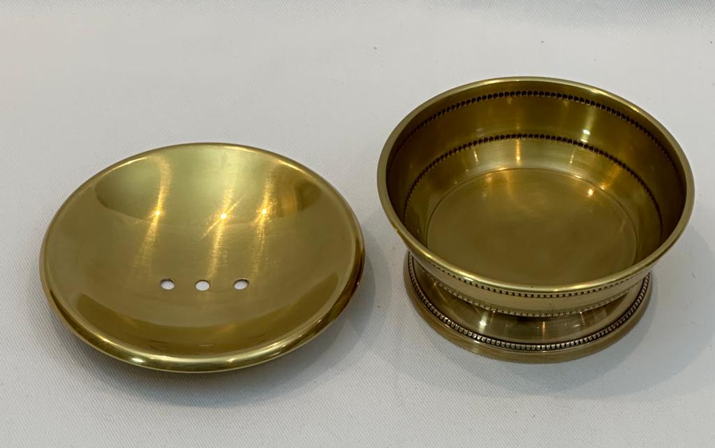 SOAP DISH BEADED BRASS (3980/AG)