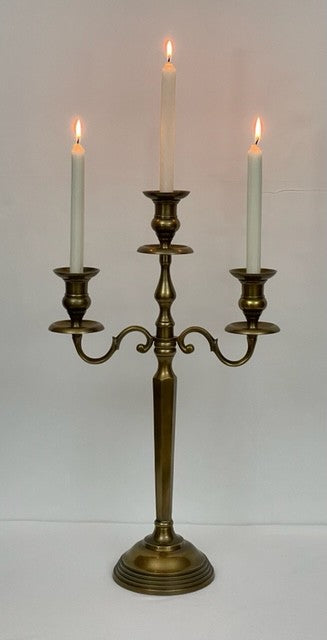 CANDELABRA 3 ARM XL ANTIQUE BRASS (ST-119)
