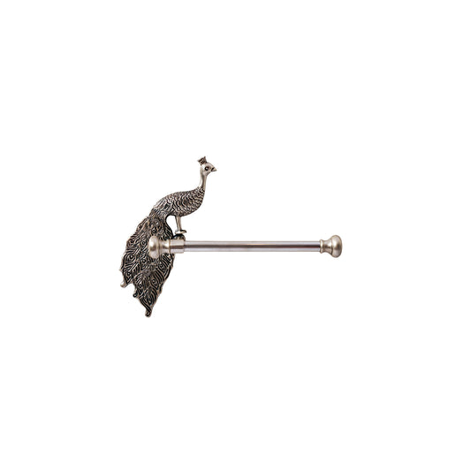 Toilet Paper Holder Peacock Antique Pewter