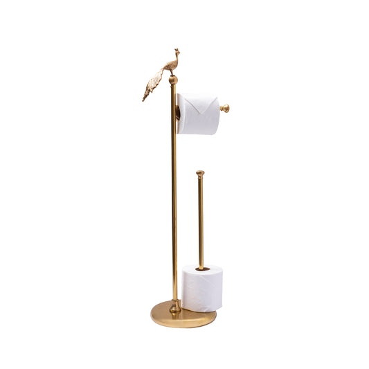 Toilet Paper Holder Organiser Peacock Antique Brass