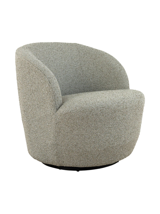 Gray textured swivel armchair