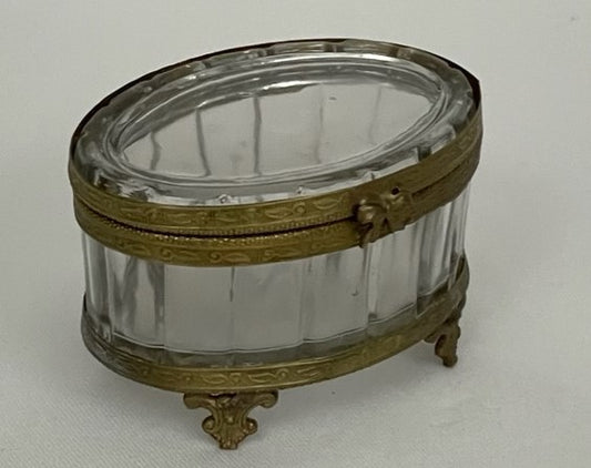 BOX GLASS OVAL BRASS (19442)