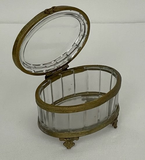 BOX GLASS OVAL BRASS (19442)