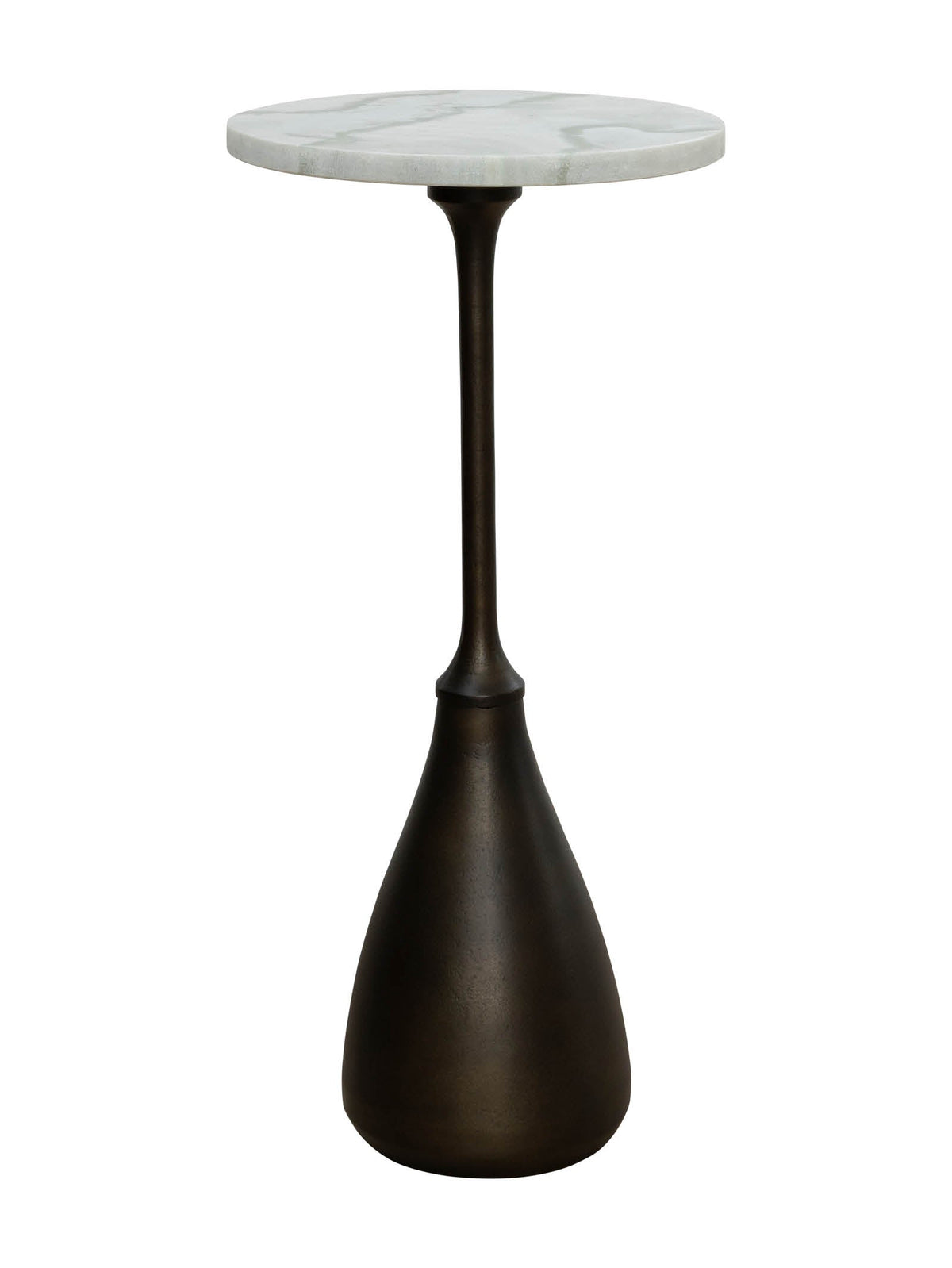 Side table with marble top and black base 