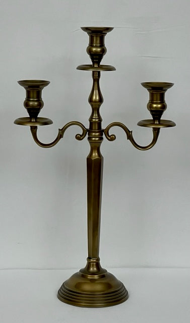 CANDELABRA 3 ARM XL ANTIQUE BRASS (ST-119)