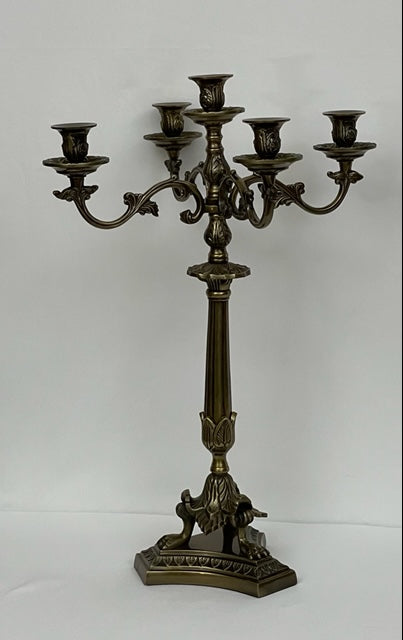 CANDELABRA 5 ARM GRIFFIN ANTIQUE BRASS (11843/AB)