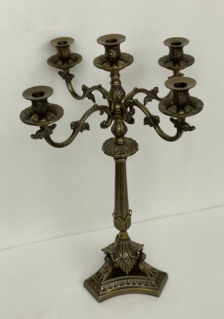 CANDELABRA 5 ARM GRIFFIN ANTIQUE BRASS (11843/AB)