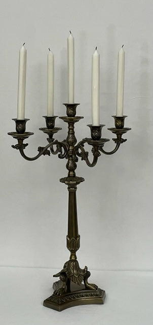 CANDELABRA 5 ARM GRIFFIN ANTIQUE BRASS (11843/AB)