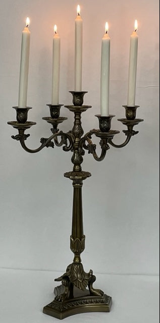 CANDELABRA 5 ARM GRIFFIN ANTIQUE BRASS (11843/AB)