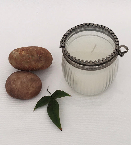 CANDLE JAR GLASS GREEK ROUND (ST-95)